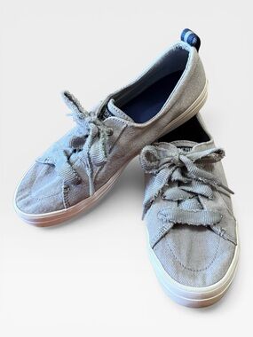 Sperry Crest Vibe Grey Canvas Sneakers - Size 10